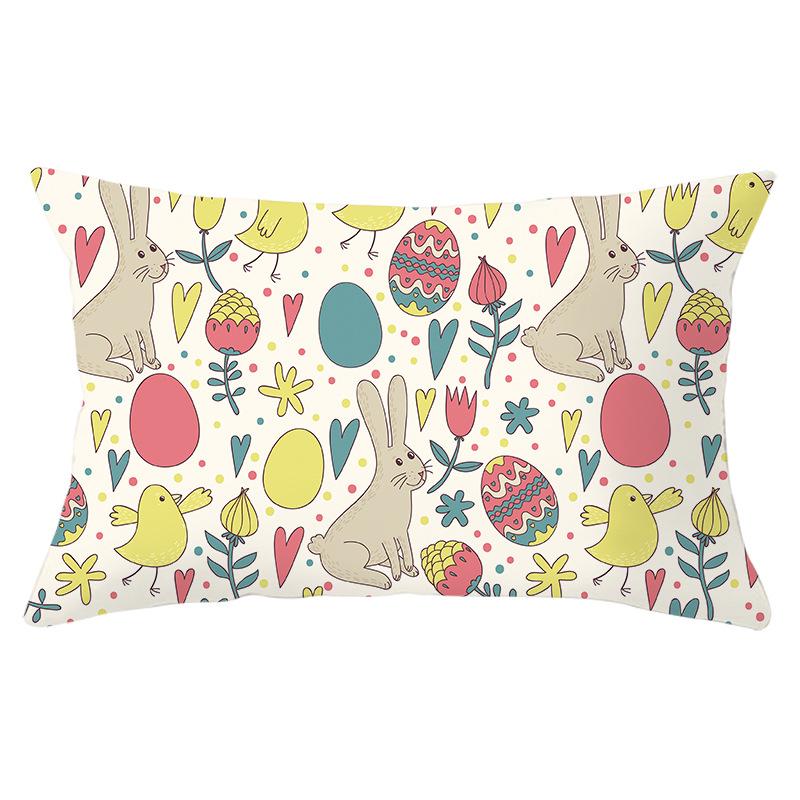 Easter Lumbar  Pillowcase Decorative Sofa Cushion Case Bed Pillow Cover Home Decor Car Cushion Cover Rabbit Pillow Case 30*50cm