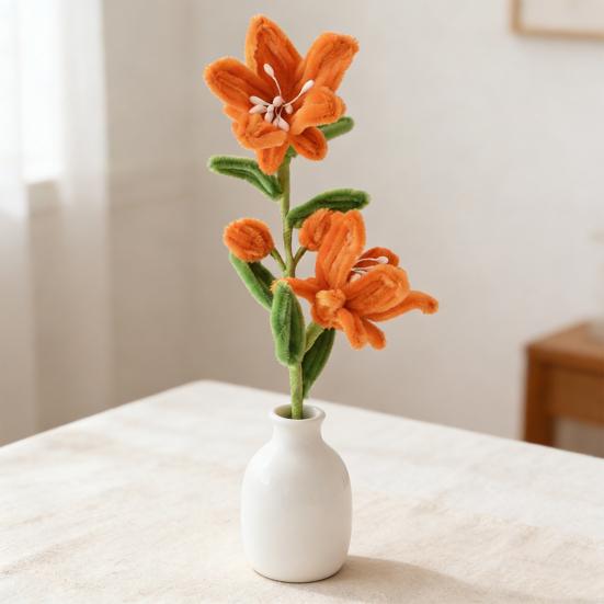 Fleur en cure-pipe, texture douce et duveteuse, faite main, tige torsadée, longue durée, ne se fane jamais, fausse fleur, décoration intérieure, accessoires photo