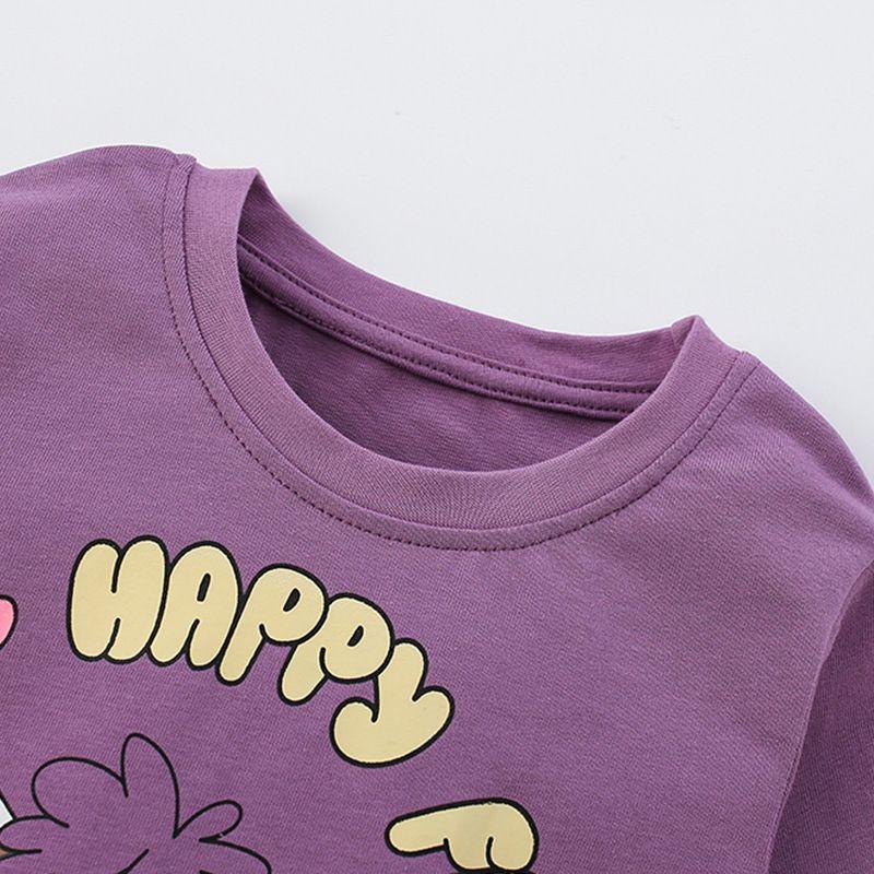 Children's Cartoon Cotton Pajamas Spring and Autumn Long Sleeve Baby Homewear Set Little Girl Heattech Long Johns Two-piece Set