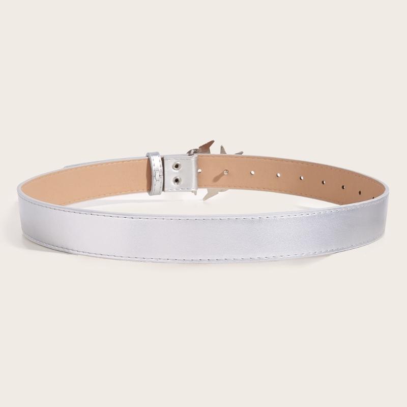 Punk PU Waist Belt for Jean Rock and Roll Hip Hop Studded Belt Waistband Glinting Buckle with Encrusted Rhinestones