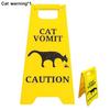 Funny Cat Vomit Sign with Mini Cleaning Mop Novelty Gag Caution Vomit Sign Gifts Warning Sign Decoration Suitable Pet Owners