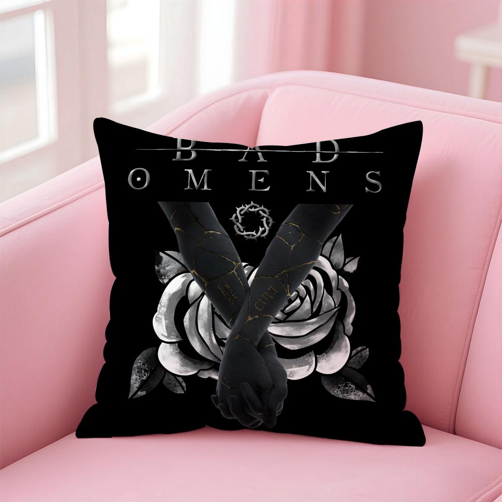 b-Bad Omens band Cushion Cover Comfortable Reversible Pillow Cover Ideal for Car Sofa Bedroom & Beyond