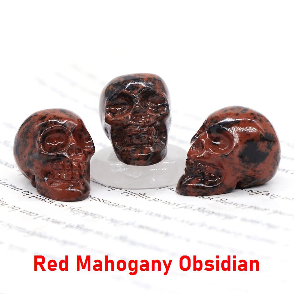 Natural Crystal Skull Ghost Head Statue Rose Quartz Stone Reiki Collectible Diy Gem Carved Spiritual Wicca Home Decor Gift 30Mm
