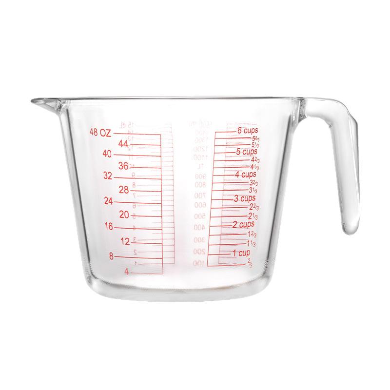 Heat-Resistant Glass Measuring Cup for Microwave Baking - Large Capacity with Scale