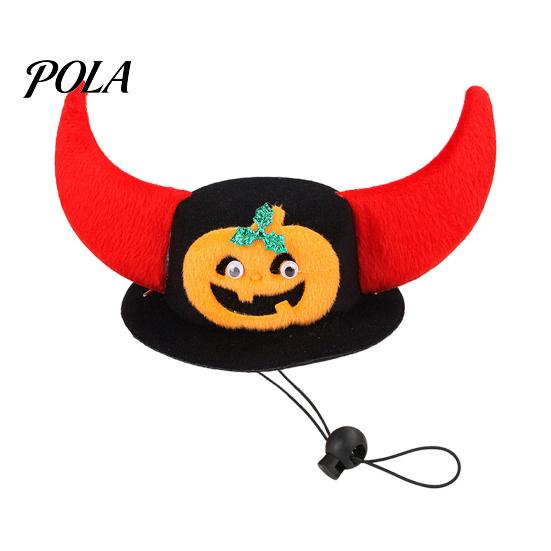 Pet Halloween Hat Bat Hat, Red Horn Pumpkin Cat Funny Applique Wings Felt for Cats Small And Medium Dogs Soft
