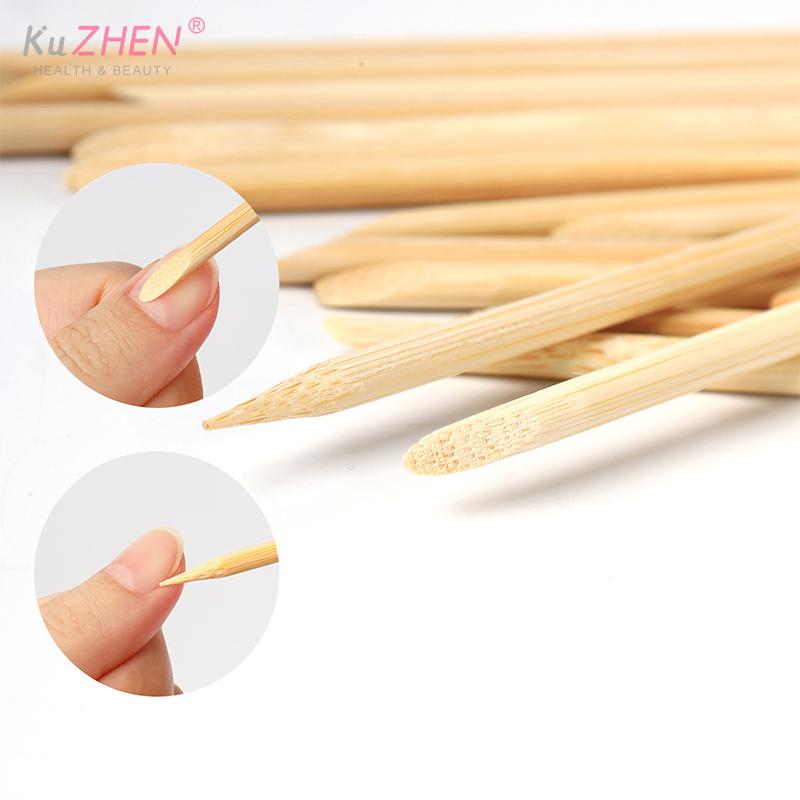 100Pcs/pack Orange Wood Sticks For Cuticle Pusher Cuticle Remove Tool 5 Different Sizes Double Headed Forks For Nails Manicures