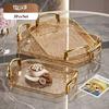 Clear Plastic Serving Tray PET Material with Handles Versatile Dining Tea Serving Platter for Home Restaurant Cafe Decorate