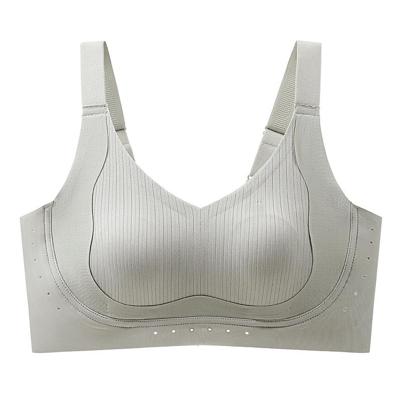 

Бесследное нижнее белье для женщин, предотвращающее провисание, полноразмерная чашка, без косточек, большого размера, регулируемый спортивный бюстгальтер 2XL серый