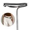 Adjustable Wooden Beads Belt PU Leather Black Braided Waist Chain New Waist Rope  for Women