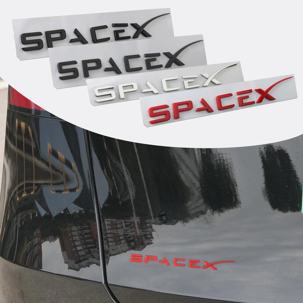 Car Sticker 2025 New Tesla 1PCS ABS Car Emblem Space X Rear Badge Dceoration Stickers For Tesla Auto Trunk Exterior Styling Modi