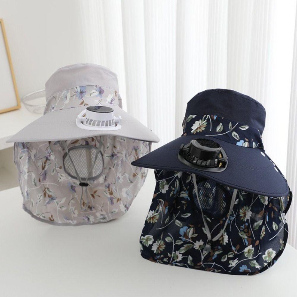 Breathable Sun Cap Anti-UV Fisherman Hat Sunscreen Cap Solar Fan Cap  Sun Protection