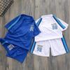 Kids Basketball Uniform Set With Polyester Fabric Short Sleeve Shorts For Summer Play