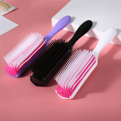 9 Rows Styling Hair Brush Straight Curly Hair Detangling Comb Women Men Scalp Massage Combs Home Barber Salon Detachable Hairbrush