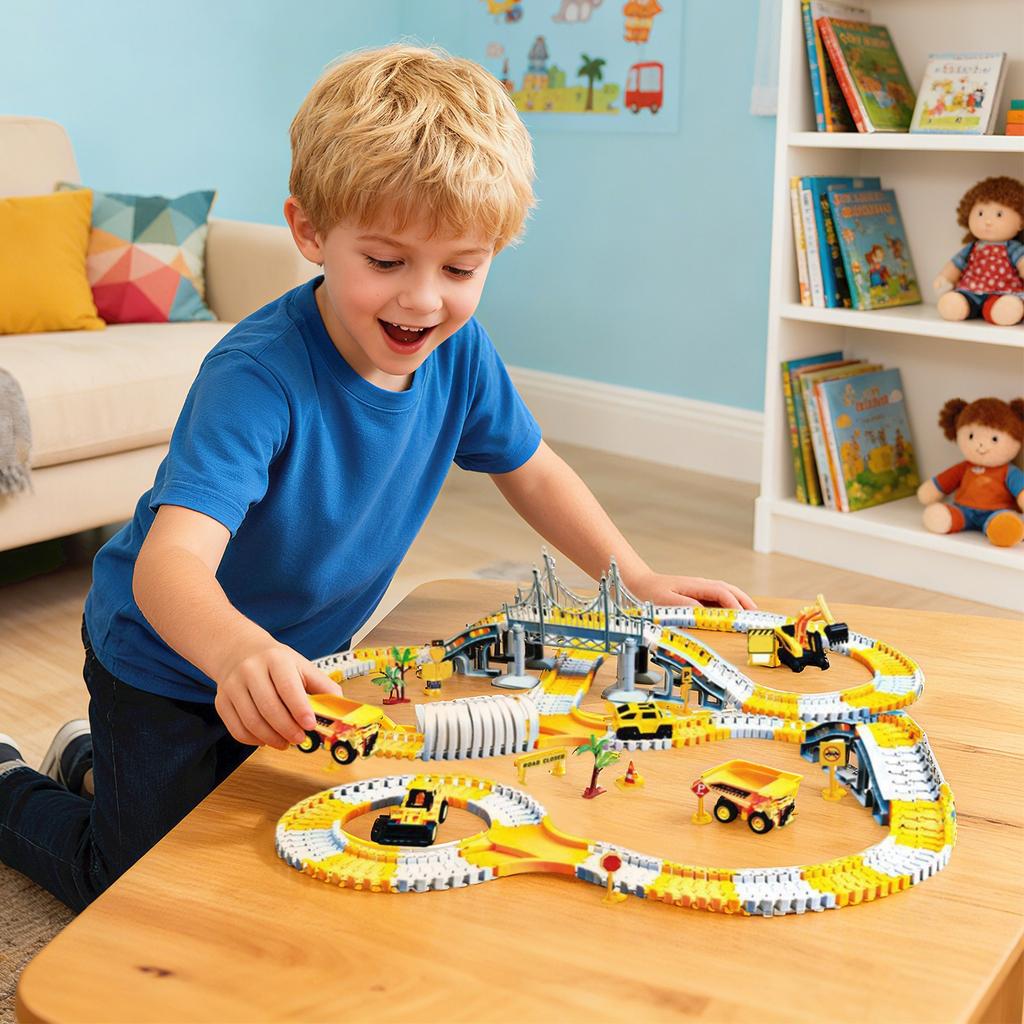 Children'S Educational Toys, Versatile Assembly Electric Engineering Track Car, Toy Car, Diy Car, Small Car