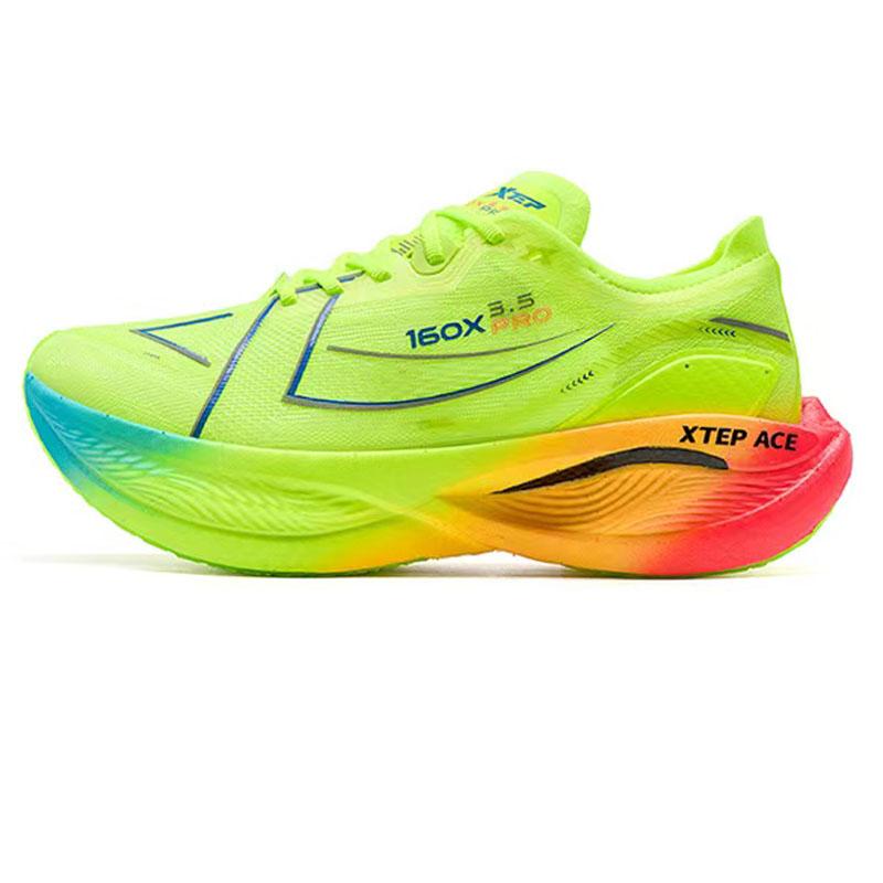 Xtep 160X 3.5 Pro Sports Comfort Low-Top Marathon Training Racing Running Shoes Women sneaker Green 976418110085-7 36