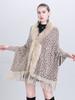 New Faux Fur Collar Imitation Cashmere Women Scarf Winter Vintage Leopard Poncho Warm Thick Wrap Capa Para Mujer Pashmina Shawl
