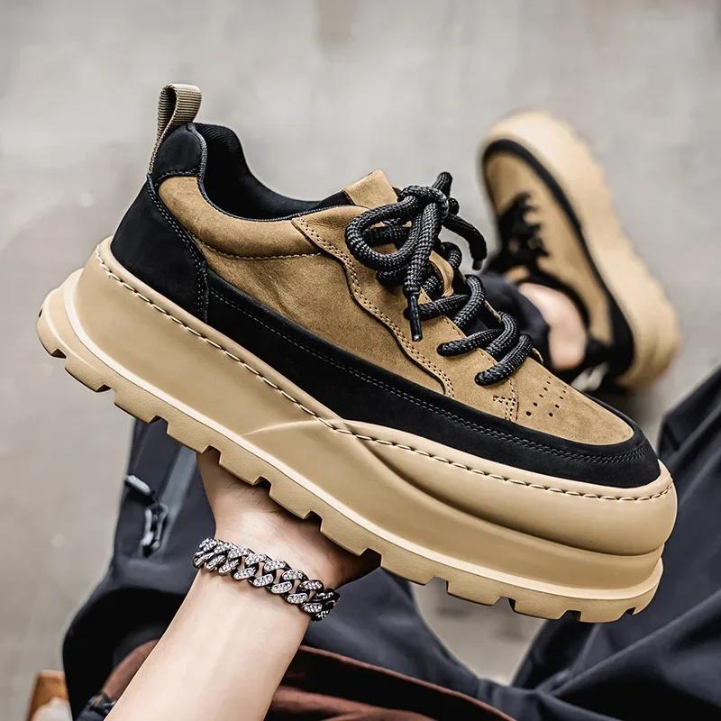 Fashion 2025 New Classic Men's Sneakers Fashion Versatile Breathable Casual Shoes Outdoor Thick Soled Height Increasing Running Shoes