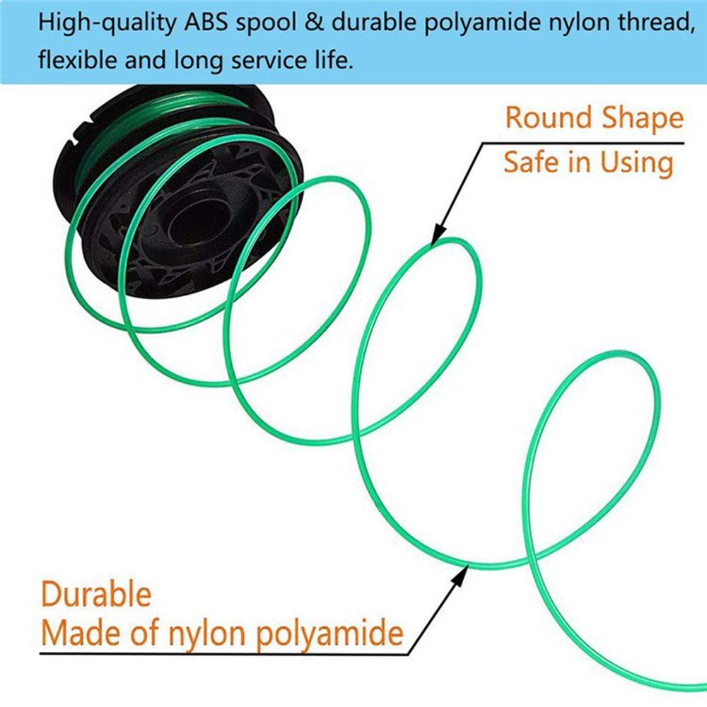 For Black & Decker Lawn Mower 10 DF-080-BKP Nylon Wire Spools + 2 RS0011 Spool Caps