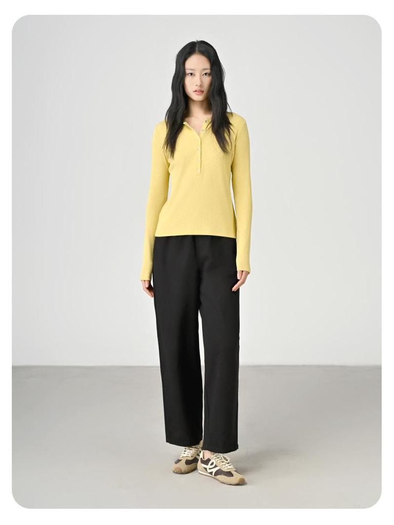 ABOUTSEA Women's Tencel Cotton Wide-Leg Spring Pants, Casual Nine-Point Design.