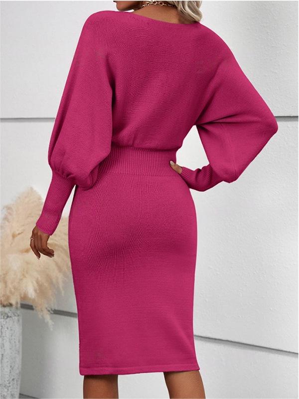 European Style Slim-Fit Knit Dress - Autumn/Winter Hip-Hugging