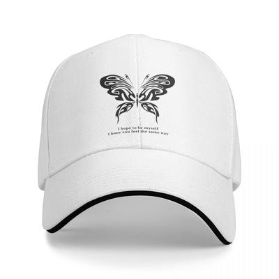 Gorra de béisbol de mariposa con una cita Marca de lujo de rugby Unisex para mujer