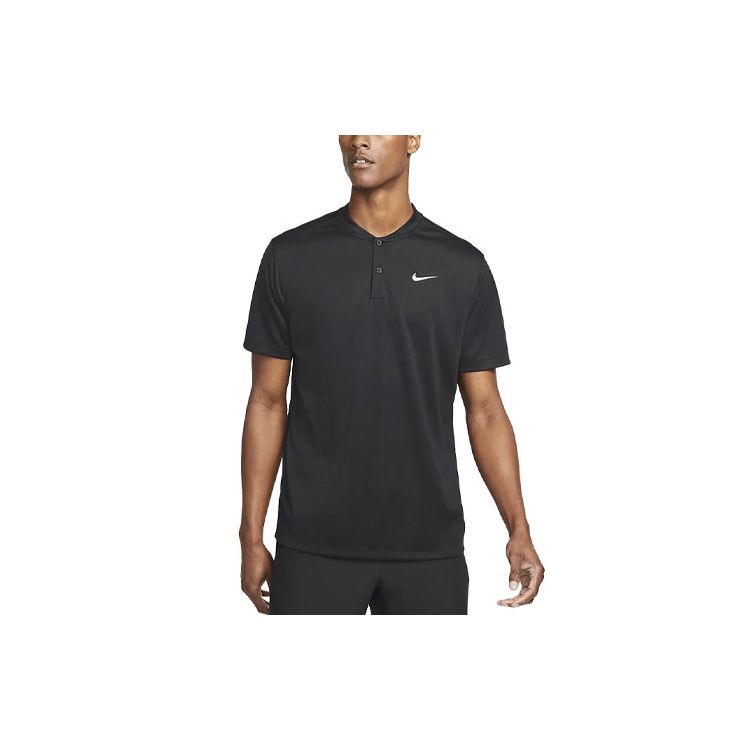 Nike Court Dri-FIT Solid Logo Loose Fit Short Sleeve Polo Shirt Men Tops Black DJ4167-010