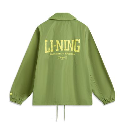 Li Ning Sports Lifestyle Serie Buchstaben Einreihiger Kragen Bequem Atmungsaktiv Lockere Jacke Unisex Jacke Heuschrecken-Grün AJDV079-2