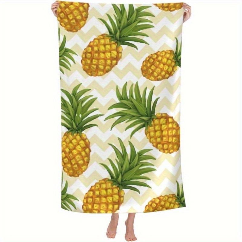 

Pineapple Quick-Dry Soft Lightweight Beach Towel, Sand-Resistant for Poolside Travel Swimming Gift W30*H60(CM)