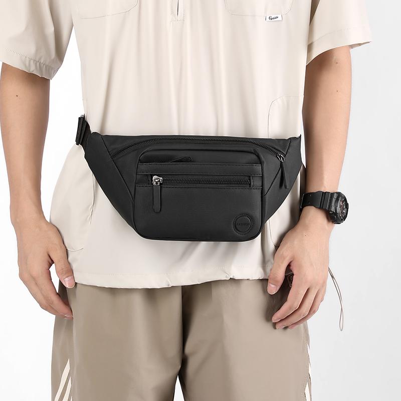 Mobile Phone Waist Bag Men's Wear-resistant Chest Bag Multi-compartment Crossbody Bag