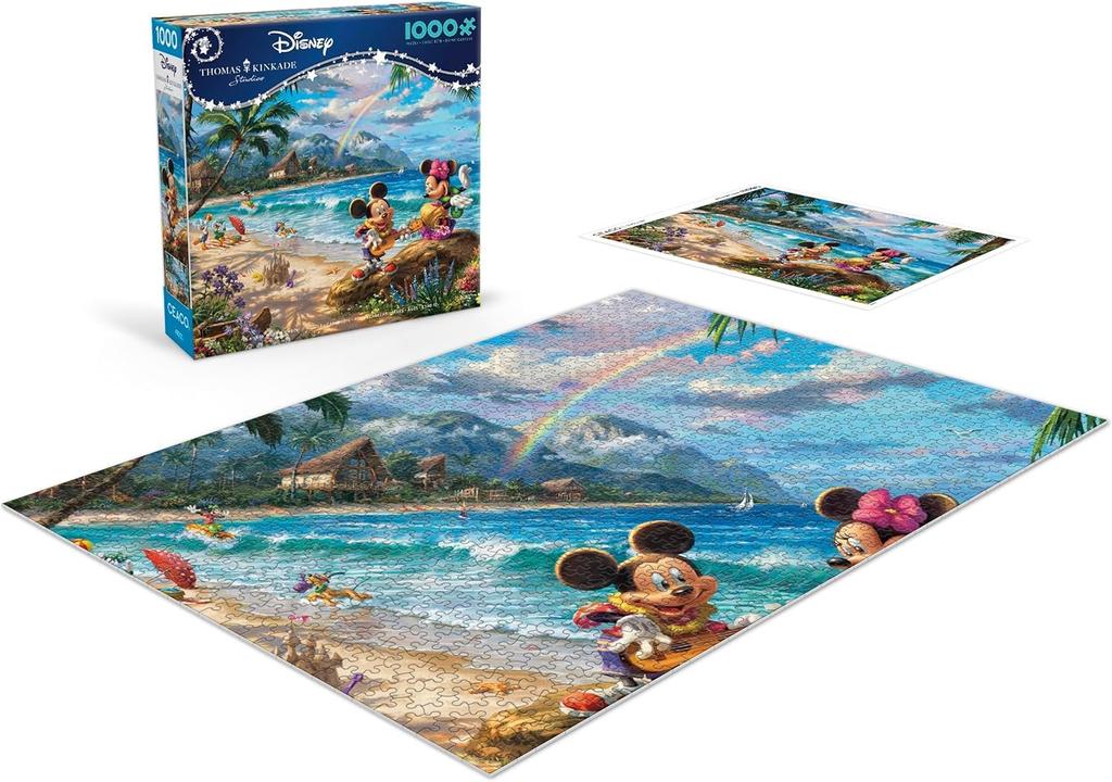 Ceaco - Thomas Kinkade - Disney - Mickey & Minnie In Hawaii - 1000 Piece Jigsaw Puzzle