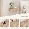 Set of 2 Wall-Mounted Nightstands, Sliding Drawer, 40x30x15 cm, Oak