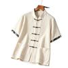 Tucano Men's Chinese Style Short Sleeve Stand Collar Shirt