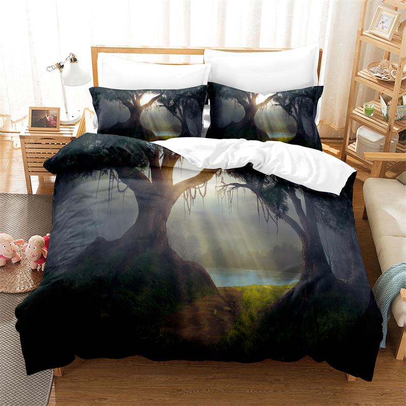 Creative Leaves Bedding Set Purple Tree Duvet Cover Set 3d Digital Printing Bed Linen Queen King Size Bedding Set Fashion Design