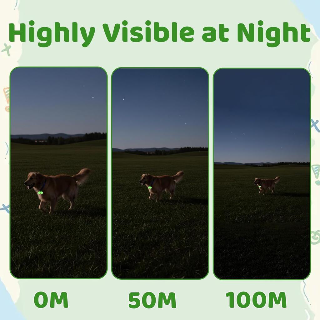 Dog Collar Bell, Loud Cat Bells for Collar, Glowing Pet Tracking Bell with Durable Copper Design, Night Light Reflective for Wildlife Protection