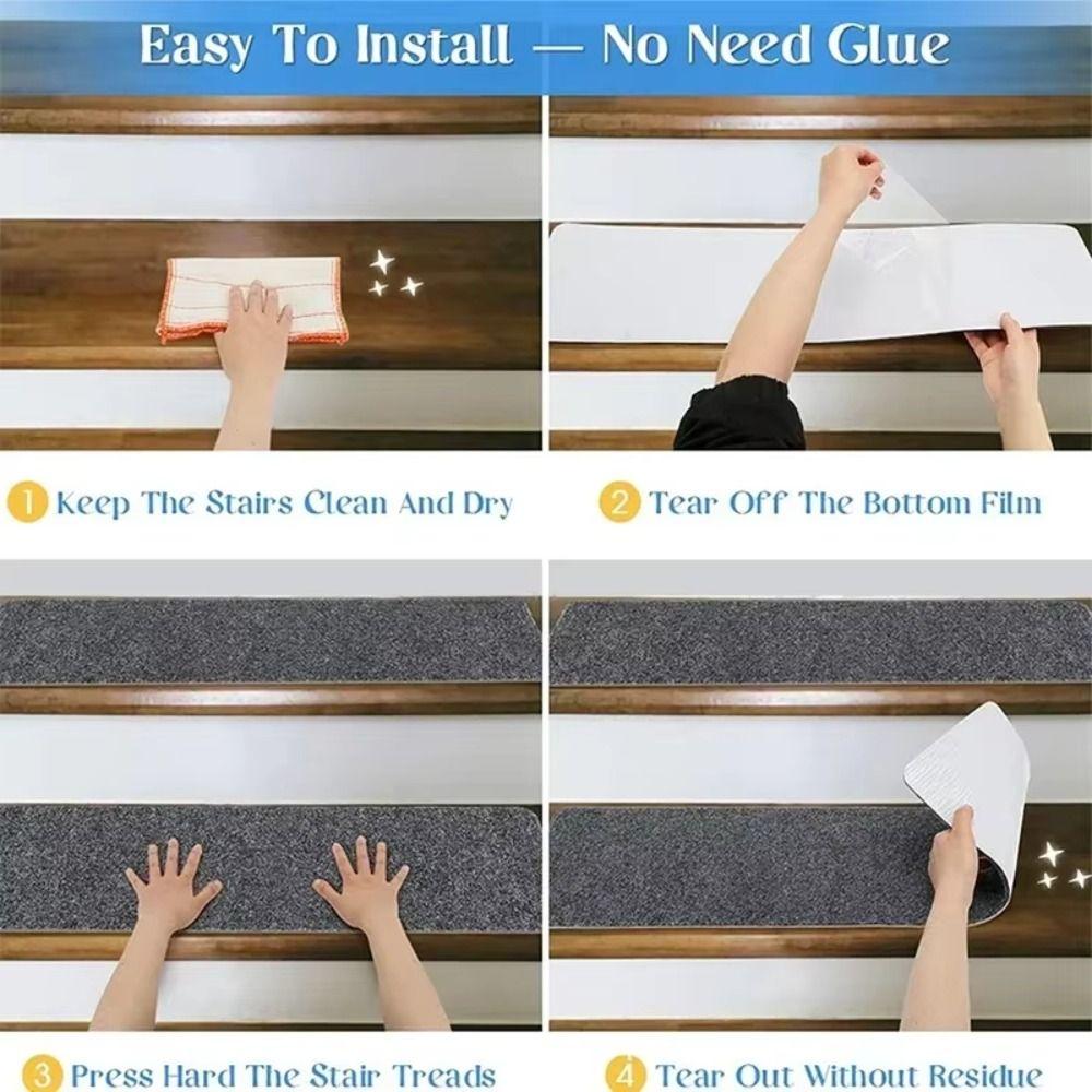 Self-adhesive Stair Tread Carpet Mat 76X20cm Door Mat New Protection Cover Pads  Home Decor