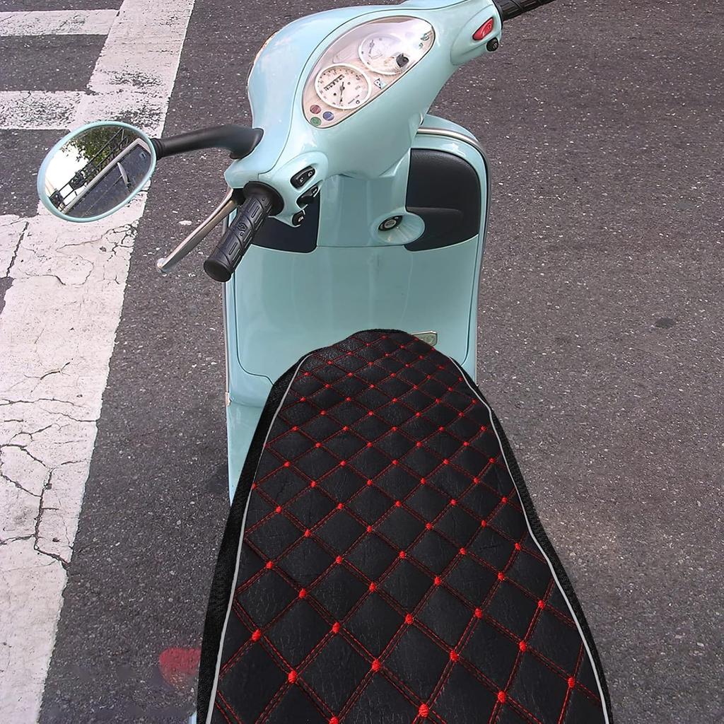 Black Universal Motorcycle Seat Cover,3D Spacer Mesh Fabric Scooter Cushion Breathable Anti-Slip Moped Seat Cover for All-Weather Protection &