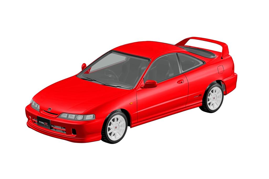 Aoshima Bunka Kyozai Rakupla Snap Kit Honda DC2 Integra Type R Scale Plastic Model Kit (AOSHIMA) No. 22-MR (Milano Red) 1/32 Pre-Colored