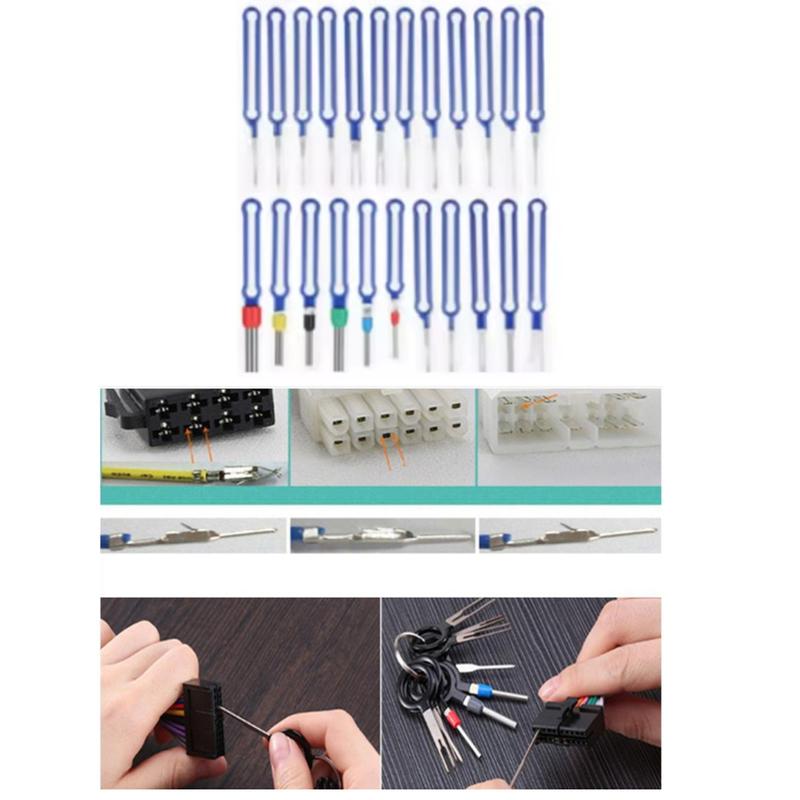 41Pcs Terminal Removal Tool Kit Depinning Tool Electrical Connector Pin Removal Car Optional Wire Terminal Removal Tools