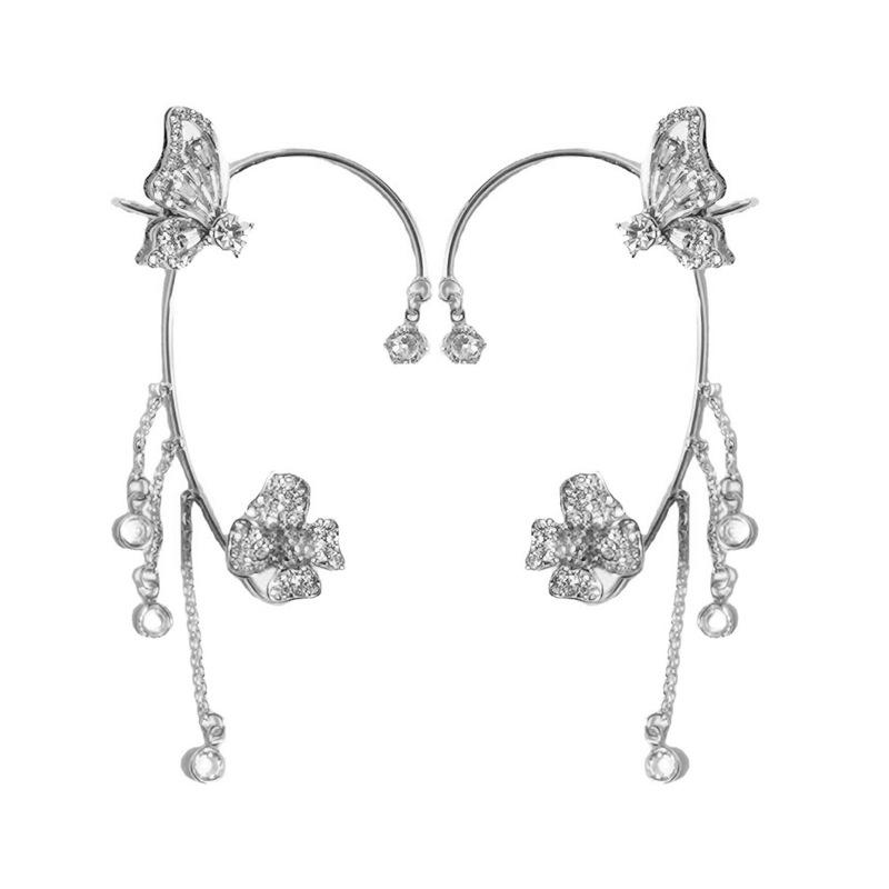 Butterfly Tassel Ear Cuffs: No-Piercing Clip-on Earrings, Women's Luxury Jewelry
