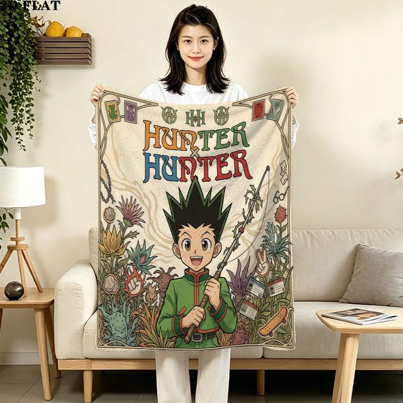 1pz Coperta in Flanella con Fantasia Hunter X Hunter Adatta a Tutte le Stagioni per Arredamento Casa Calore e Comfort Regali Regalo Festivo
