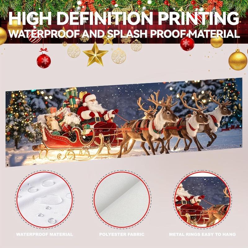 Christmas Banner Flag Merry Christmas Decoration For Home 2026 Xmas Ornaments Gifts Navidad Noel Natal Happy New Year 2026