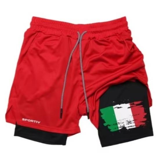 Italy Flag Camouflage Muay Thai Kick Boxing Shorts Men Women Unisex Casual Sportswear Double Layer Quick Dry Training Sport Gym Fitness Workout