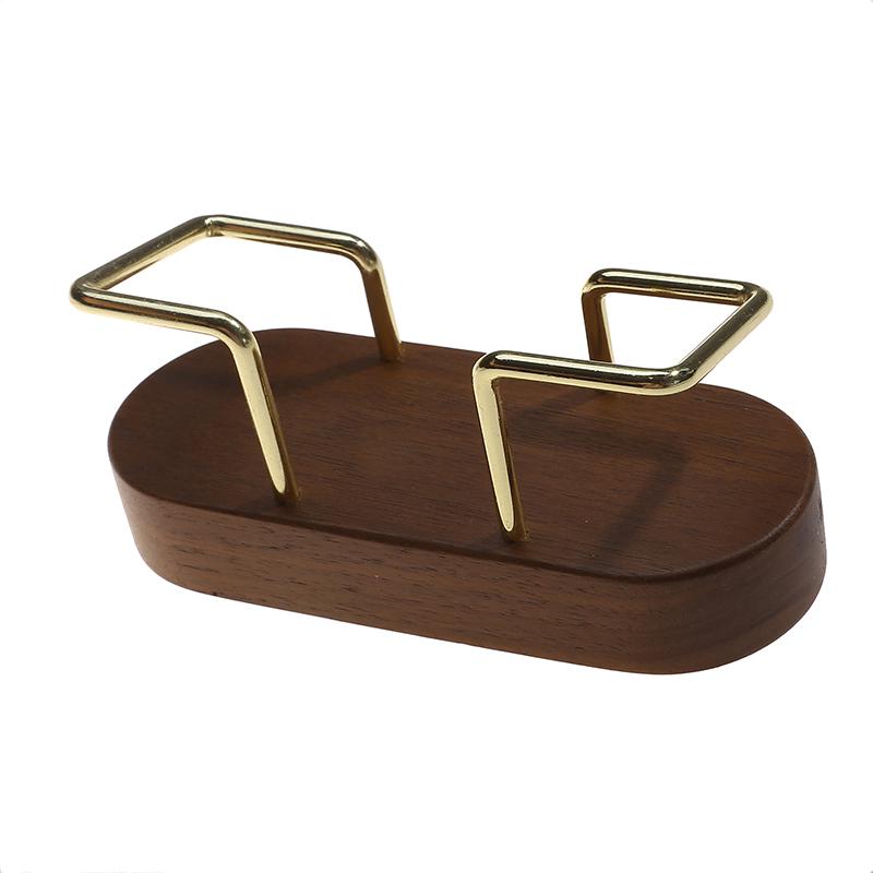 Card Storage Business Card Holder Walnut Wood Tabletop Shelf Wooden Card Rack Beech Wood Metal Cards Display Stand