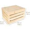 Coffre en Bois - CREATIVE DECO - Vintage - 50 x 40 x 30 cm - Bois Naturel - Avec Couvercle