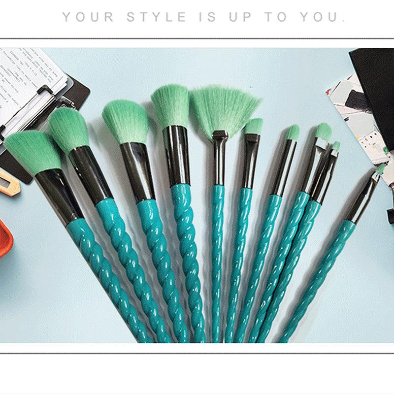 Základní štětec štětec na sypký pudr štětec na oční stíny vysoce hodnotný 10dílný kompletní set na make-up štětec na make-up s měkkými štětinami kosmetické nástroje