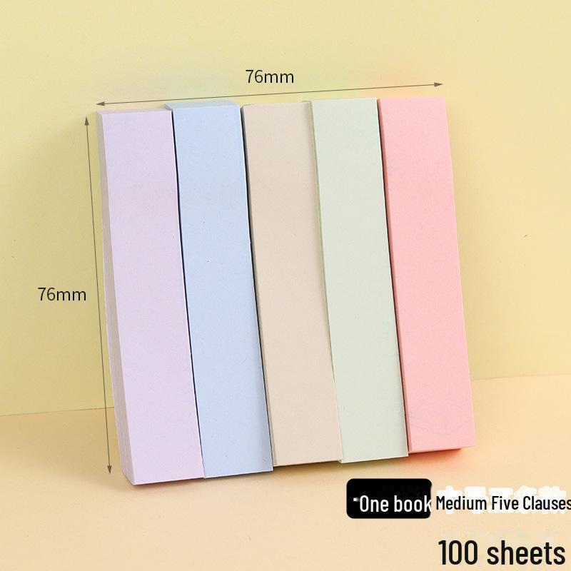 Morandi Style Hand-Torn Sticky Notes - N Times Reusable Solid Color for Students