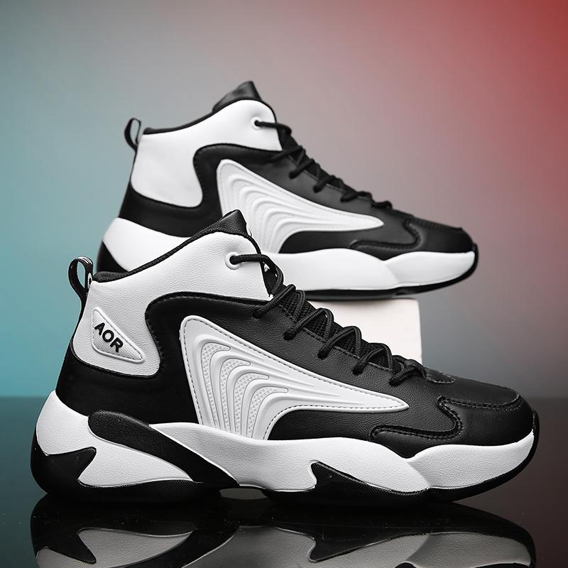 New  Couple Sneakers Men Air Cushion Basketball Shoes Retro Women Breathable Non-slip Leather Sports Shoes Male Trainers