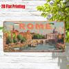 D Flat Vintage Roman Metal Sign Xcm Aluminum Wall Art Featuring Ancient Roman Arena and Roman Architectural Design