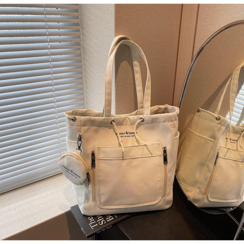 Canvas bag women's large-capacity new summer versatile casual shoulder bag college student commuting tote bag