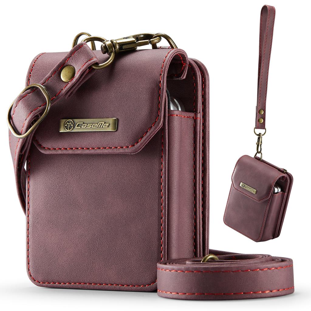 Business Luxury Crossbody Magnetic Cards Solt Wallet Flip Leather Case For Motorola Razr 60 50 40 Ultra Long Lanyard Bag Cover